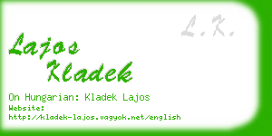 lajos kladek business card